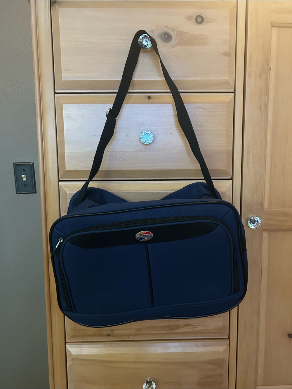 American Tourister Blue Travel Shoulder Bag - Lightweight Carry-On